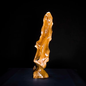 Abstract Wooden Leaf Carving