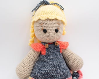 Handmade Crochet Doll, 21" Blonde Baby Doll