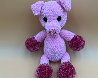 Crocheted Velvet Piggy