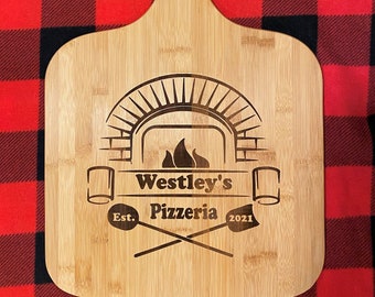 Laser Engraved Bamboo Pizza Peel, Personalized Pizza Paddle, Custom Pizza Peel Gifts, Pizza Lover’s Gifts, Brick Fire Oven