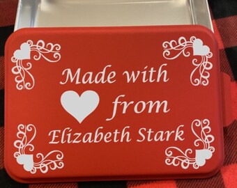 Red 9x13 Personalized Engraved Cake Pan