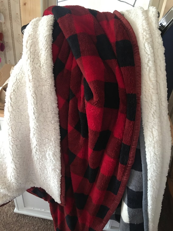 Personalized Buffalo Check Plaid Sherpa fleece Throw Blankets 50 X 60 Christmas Gift Couch Blanket Bed Throw Etsy
