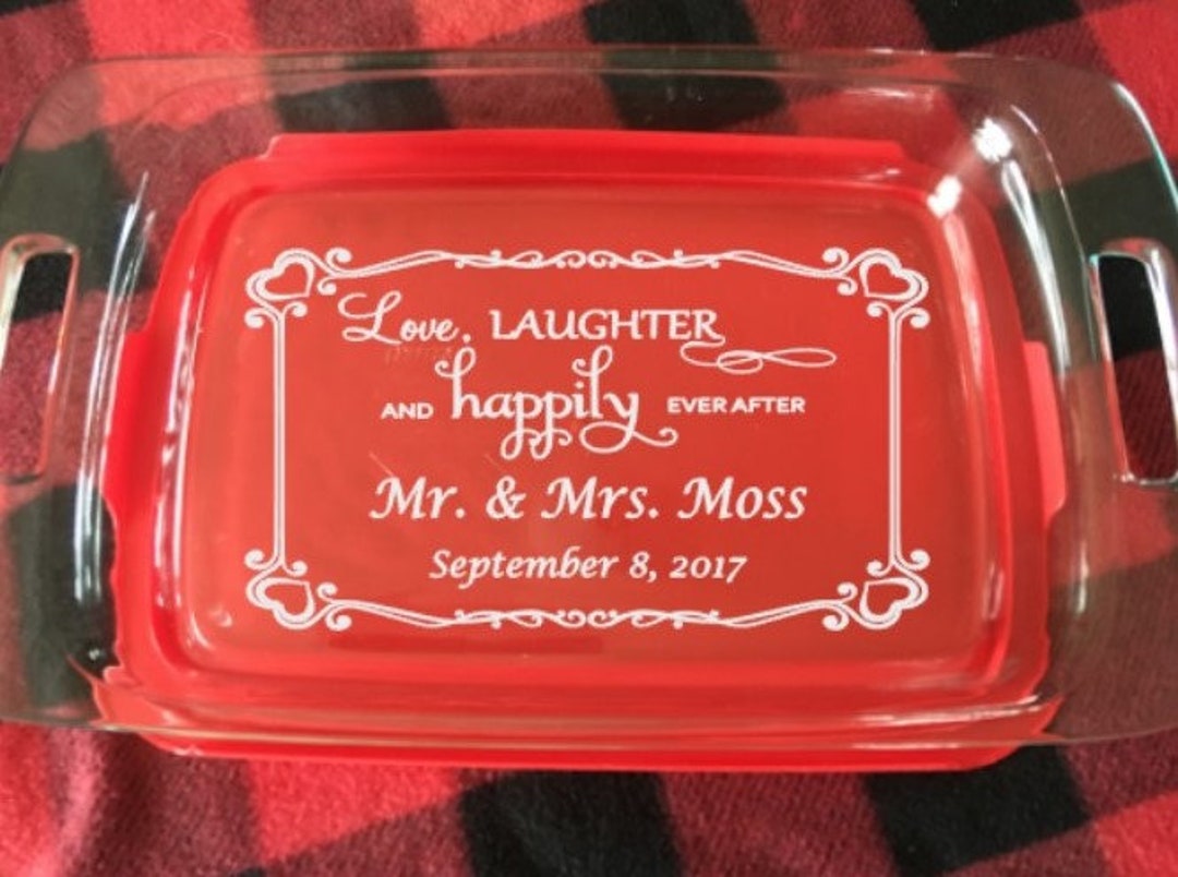 Personalized Etched Casserole Dish Family Name Est Date Glass - Etsy