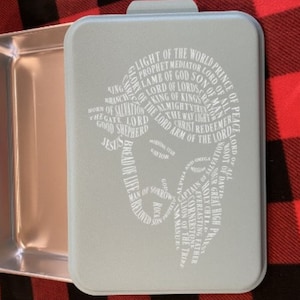 9x13 Aluminum Cake Pan with Colored Lid, Laser Engraved, Jesus word art, Cake Pan Set, Religious, Christian, Savior, Lord, God, Birthday