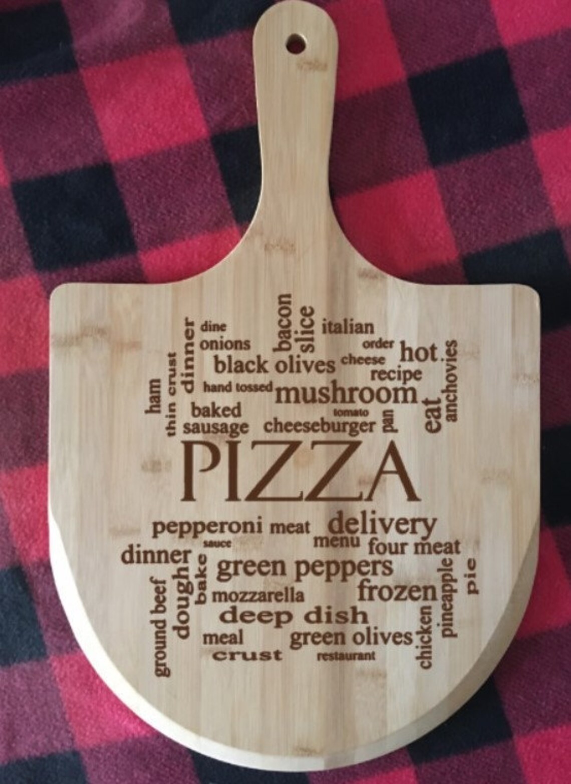 Laser Engraved Bamboo Pizza Peel & Rocker Personalized Pizza Etsy