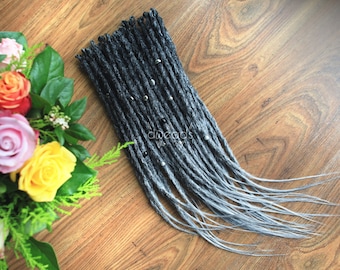 synthetic dreads gray ombre - realistic & soft - dreadlocks hair extension