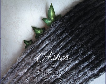 synthetic dreads black gray ombre - realistic & soft - dreadlocks hair extension