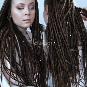 synthetic dreads light brown - realistic & soft - dreadlocks hair extension