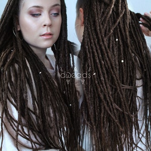 synthetic dreads light brown - realistic & soft - #8