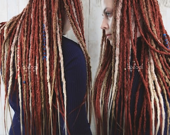 synthetic dreads copper blond - realistic & soft - dreadlocks hair extension