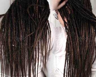 synthetic dreads brown ombre - realistic & soft - dreadlocks hair extension