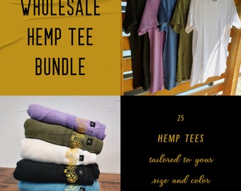 Wholesale Hemp Tee Bundle | Pack of 25 hemp t-shirts