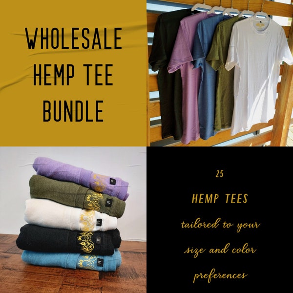 Wholesale Hemp Tee Bundle | Pack of 25 hemp t-shirts