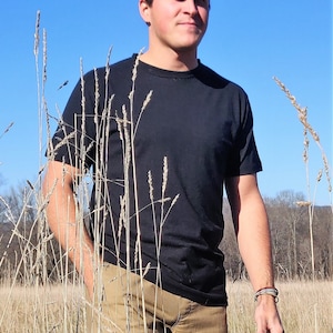 Black Hemp Shirt, soft, comfortable, lightweight hemp t shirt, organic cotton and hemp clothing