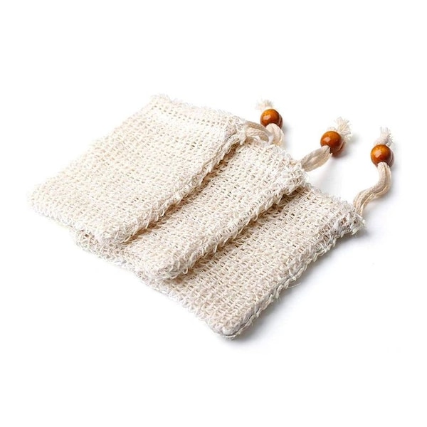 Soap Saver Exfoliate | 3 Packs of Aurelian Exfoliating Hemp Sisal Fabric Soap Saver Washcloth