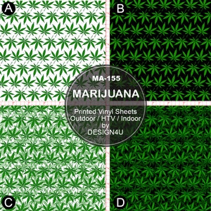 Marijuana Patterns adhesive vinyl, heat transfer vinyl, pattern heat transfer, printed HTV or ADHESIVE