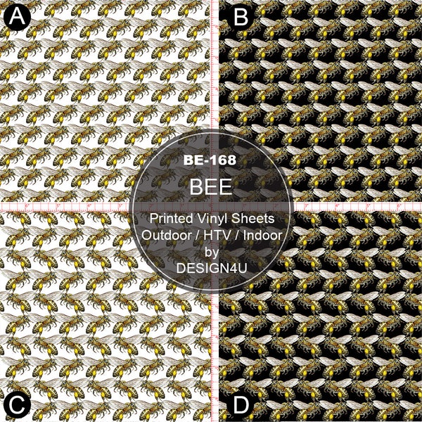 Bee Printed Patterns adhesive vinyl, heat transfer vinyl, pattern heat transfer, printed HTV or ADHESIVE