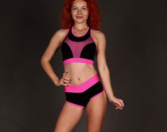 Paaldanskostuum, paaldanskleding, fitnessshort en -top, paaldanskleding, paaldansset, stripperoutfits, danskleding voor stripper
