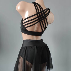 Pole Dance Costume, Polewear Suit, Semi-Transparent Pole Wear, Pole Top and Bottom, Twerk Dancewear Set, Skirt Pole Dance, Dance Costume