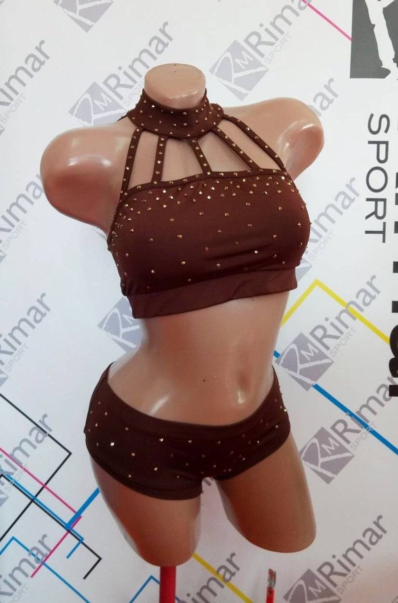 Shorts and Skirt exotic 3pc dance wear Gym Twerk Yoga Fitness shorts Sport bra Polewear suit Workout outfit Pole dance wear Top