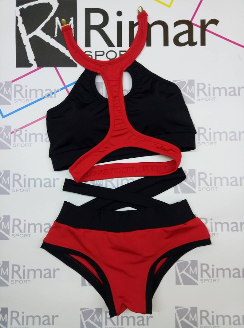 Pole dance wear Top and Shorts 2pc Workout outfit Polewear Etsy