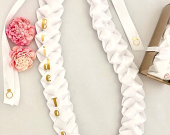 Bride To Be Lei, Bride To Be Sash, Bridal Shower Sash, Bachelorette Party Sash, Future Mrs Sash