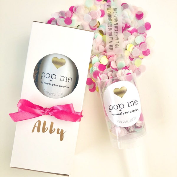 Flower Girl Proposal Confetti Popper - Custom Surprise Message Inside