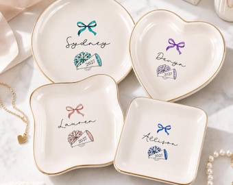 Prato para joias de torcida personalizado, presente exclusivo para a equipe na noite de formatura.