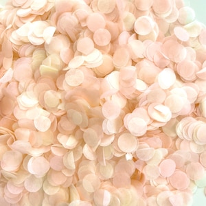 Coriandoli per matrimonio in carta velina rotonda biodegradabile color pesca e avorio / Sacchetto sfuso per 25-60 ospiti / Getta un po' di amore / Baby Shower / Decorazione da tavola