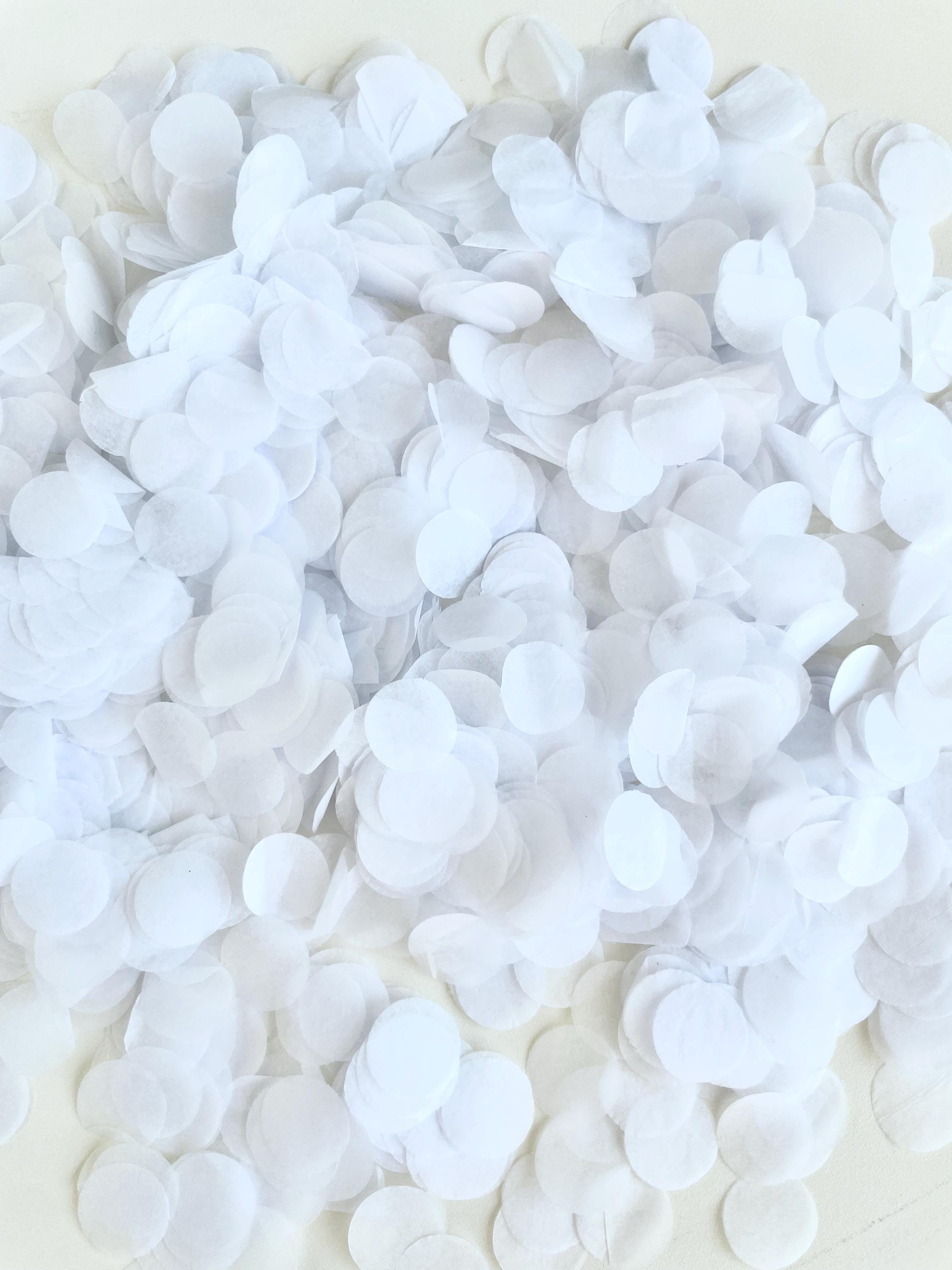 White Biodegradable Round Tissue Paper Wedding Confetti | Bulk Bag | Table Decor | Baby Shower | Throw Some Love