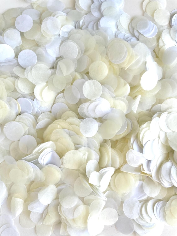 White & Ivory Biodegradable Tissue Paper Confetti: Wedding Aisle Toss