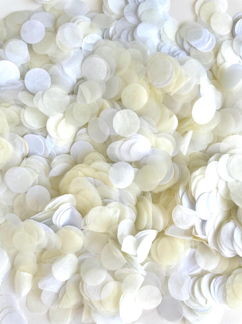 White & Ivory Biodegradable Tissue Paper Confetti: Wedding Aisle Toss image 1