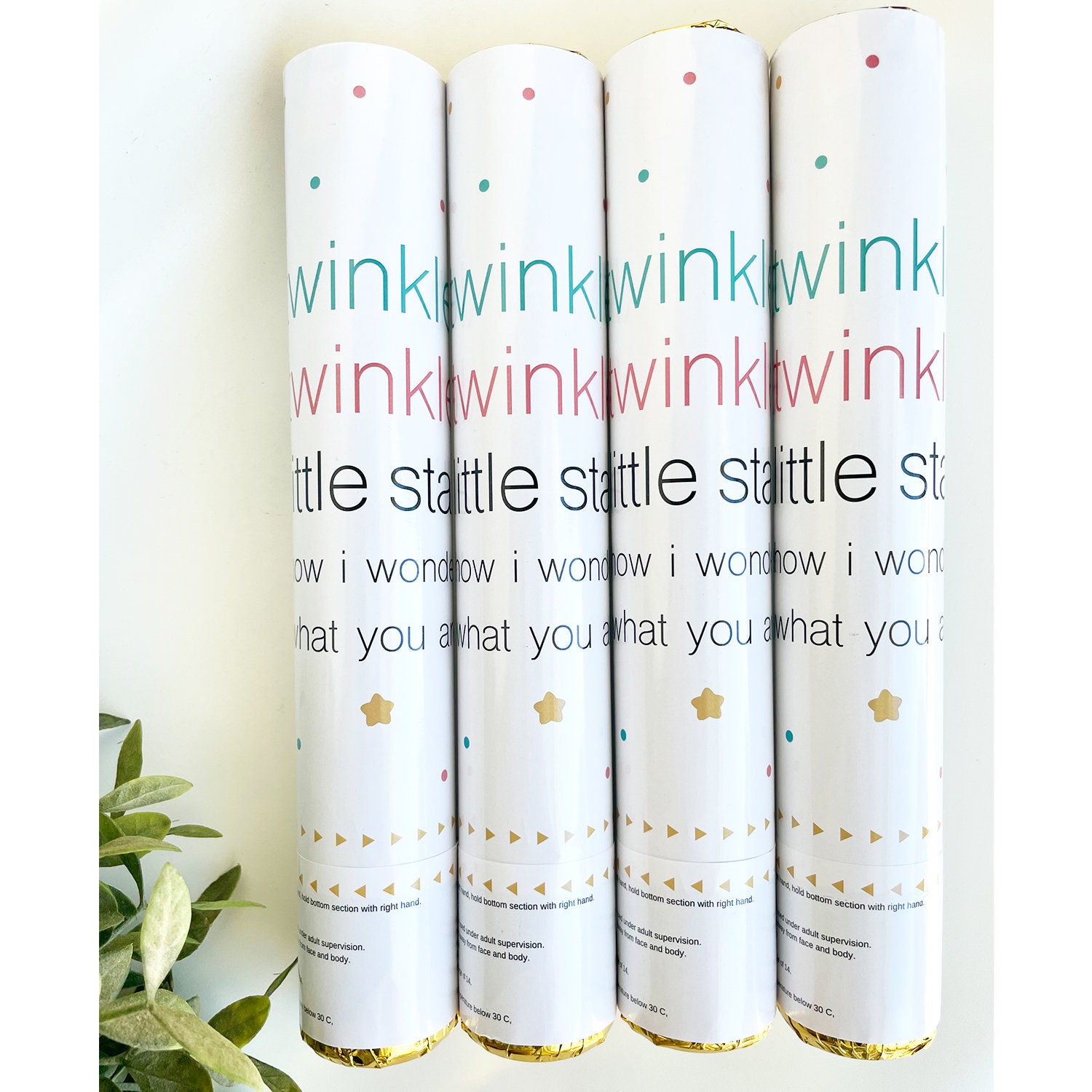 Gender Reveal Confetti Cannons Twinkle Twinkle Little Star Set of 4