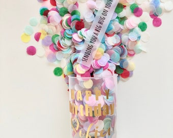 Happy Birthday Confetti Popper, Birthday Party Favor, Confetti Push Pop, Birthday Gift Box, Birthday Confetti
