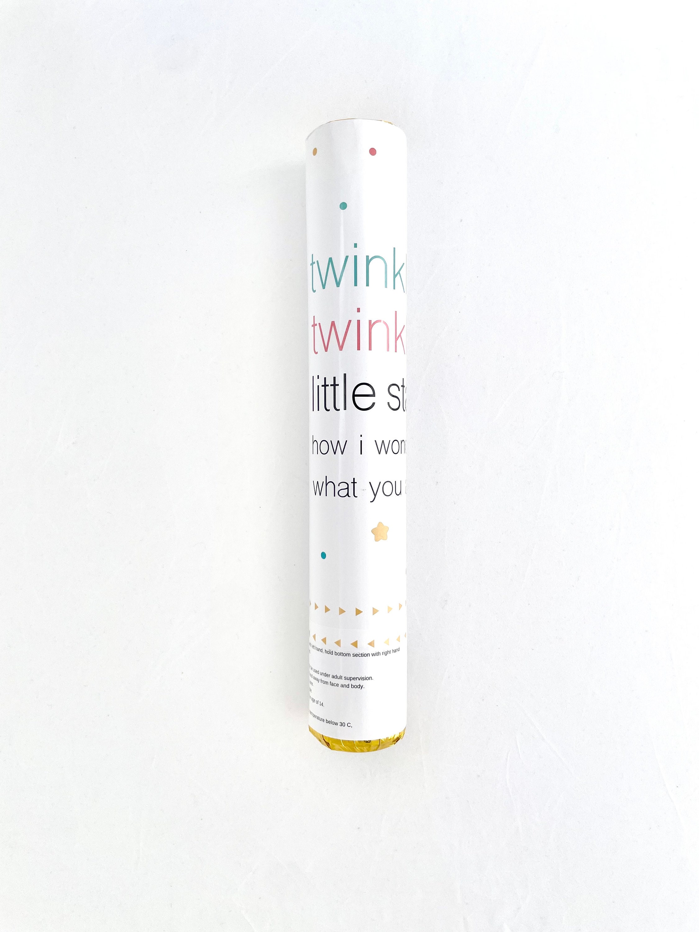 Gender Reveal Confetti Cannon Twinkle Twinkle Little Star Boy or Girl 1 or 2 pk