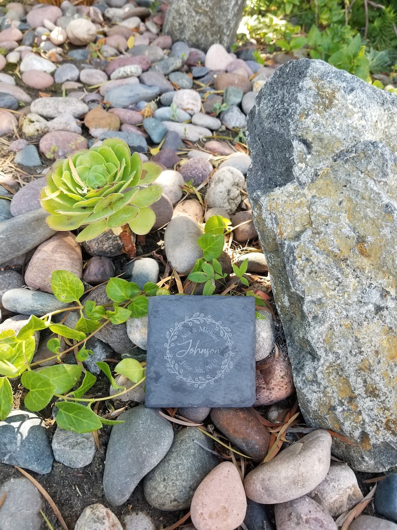 home decor personalized coaster set wedding gift drink coasters Custom Slate Coasters Set of Four anniversary gift new home gift
