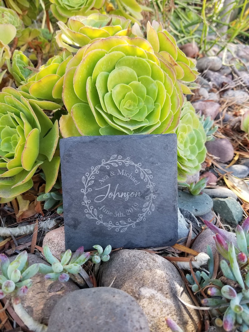 home decor personalized coaster set wedding gift drink coasters Custom Slate Coasters Set of Four anniversary gift new home gift