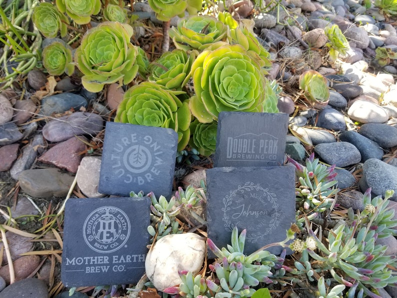 home decor personalized coaster set wedding gift drink coasters Custom Slate Coasters Set of Four anniversary gift new home gift
