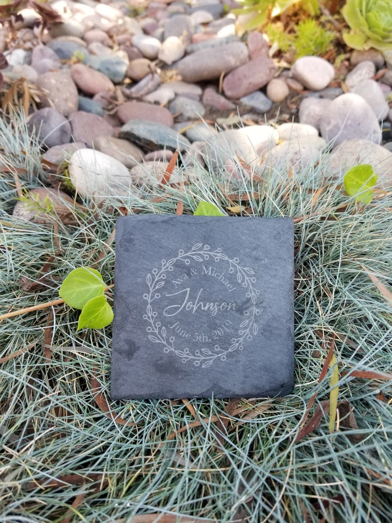 home decor personalized coaster set wedding gift drink coasters Custom Slate Coasters Set of Four anniversary gift new home gift