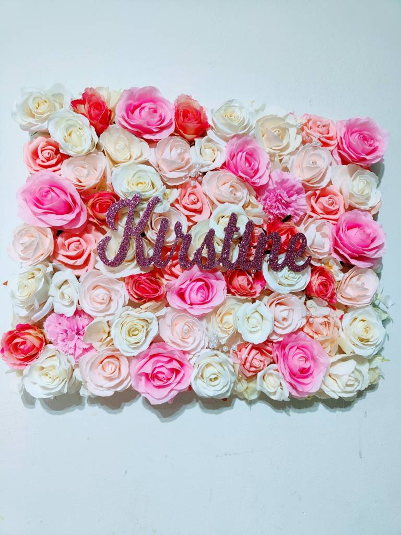 Flower Wall Panel Blush Pink White. Personalised. Perfect Etsy UK
