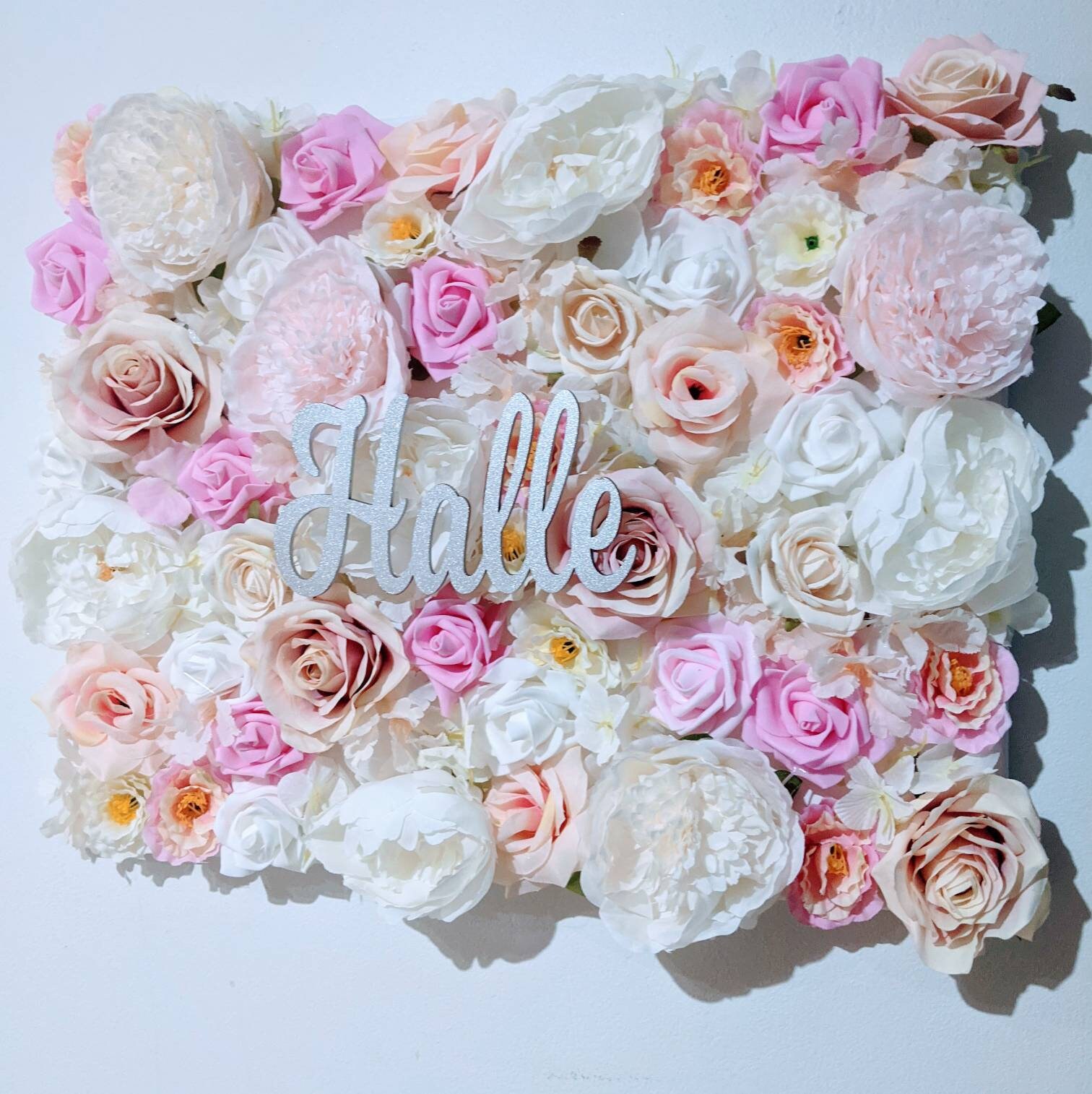 Flower Wall Panel Blush Pink White. Personalised. Perfect Etsy UK