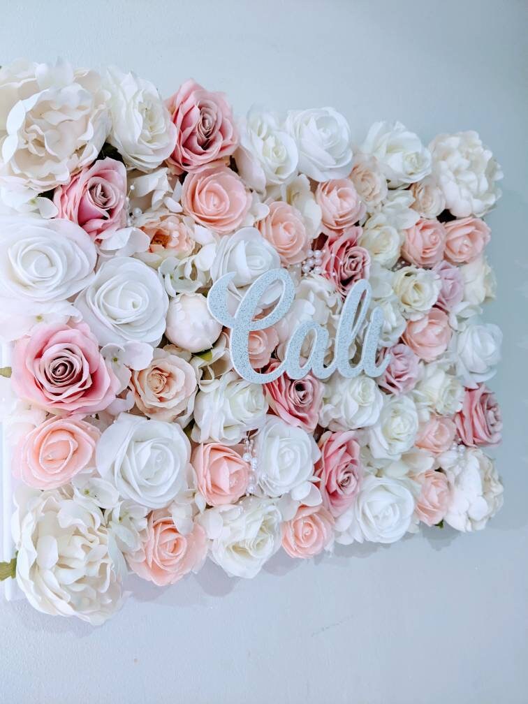 Flower Wall Panel Blush Pink White. Personalised. Perfect Etsy UK