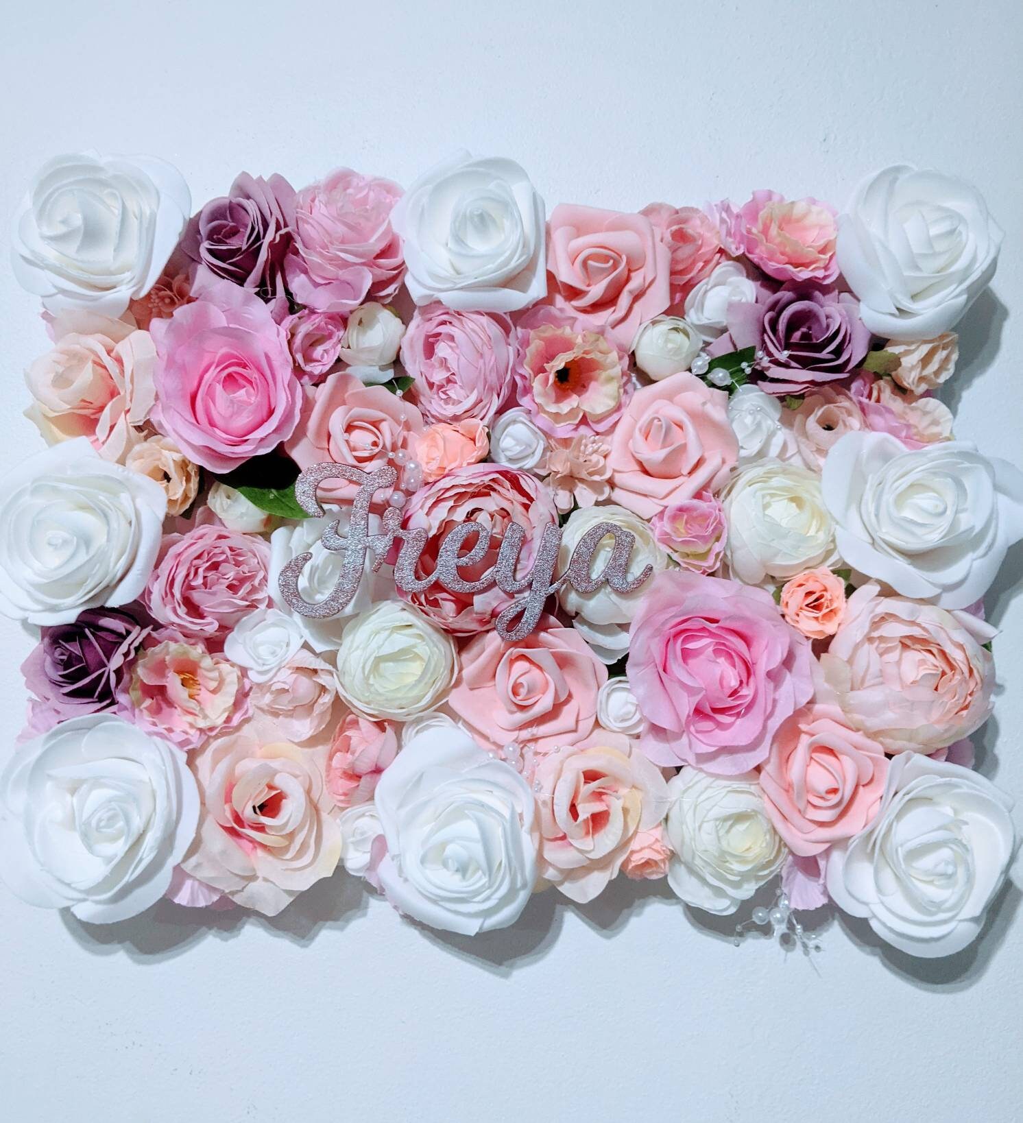 Flower Wall Panel Blush Pink White. Personalised. Perfect Etsy UK