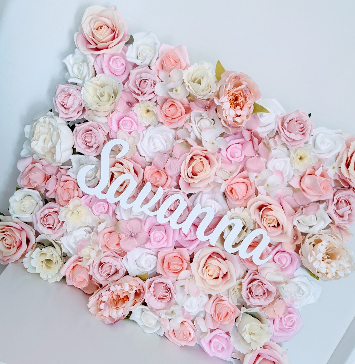 Flower Wall Panel Blush Pink White. Personalised. Perfect Etsy UK