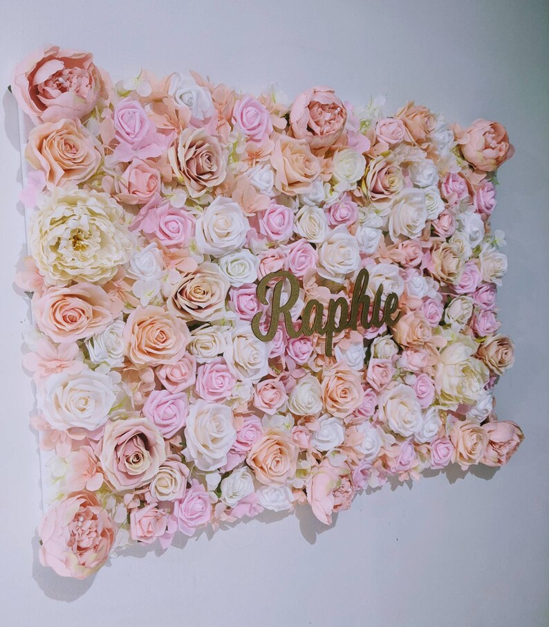 Flower Wall Panel Blush Pink White. Personalised. Perfect Etsy UK