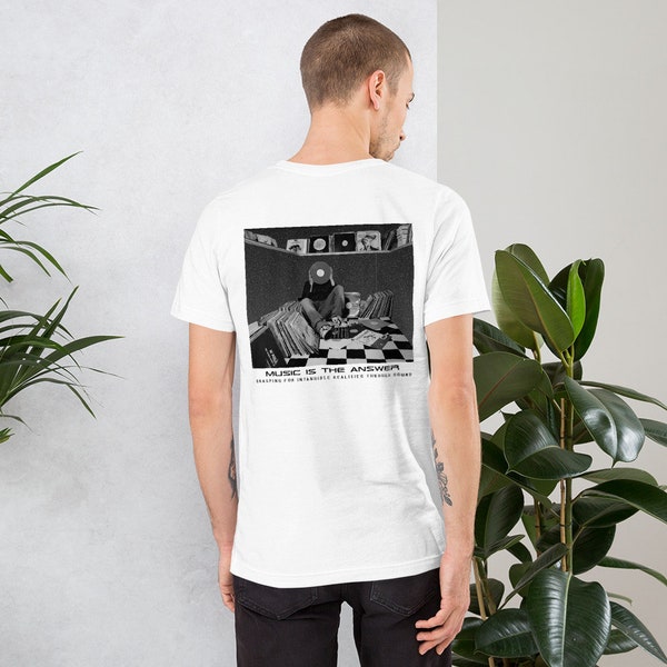 Music Is The Answer Vinyl Record T-Shirt | Vintage Rare Vinyl 12" Records DJ Producer Electronic House Techno Music Funk Groove