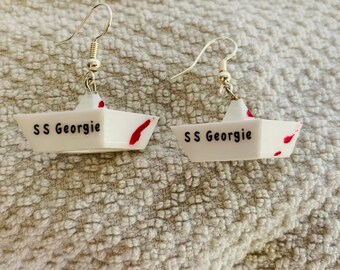 It! Pennywise earrings, Paper boat earrings.