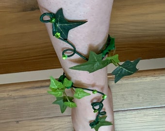 Poison Ivy ankle cuff , Green Ivy Ankle wrap, anklet, Woodland forest fairy Wrap, Great for Brides!