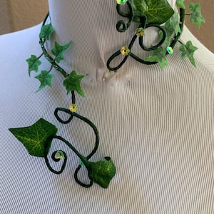 Poison Ivy Choker, Green Ivy Necklace Choker, fairy Wrap, Great for costumes and evening wear!