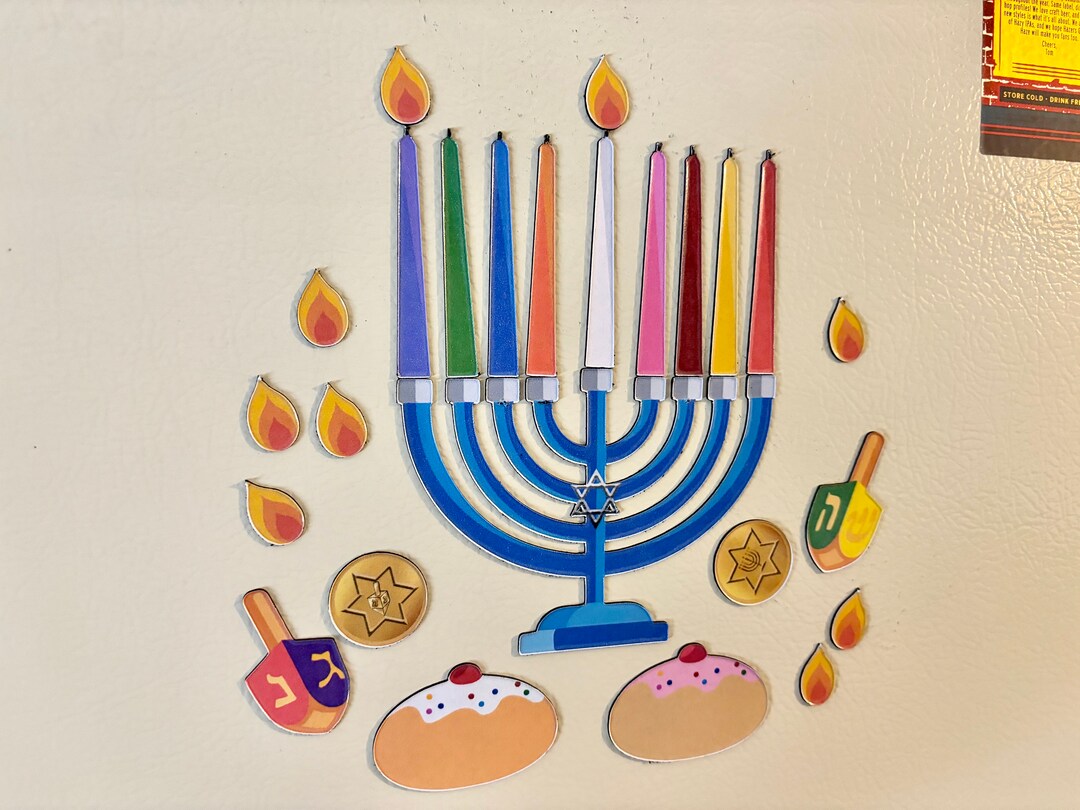 Hanukkah Menorah Set, Kids Menorah, Chanukkah Menorah, Frig